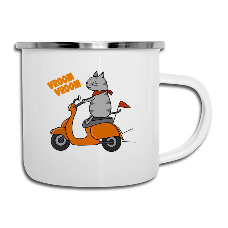 Trending Grey Cat On A Scooter Camper Cup | Artistshot