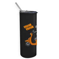 Trending Grey Cat On A Scooter Skinny Tumbler | Artistshot