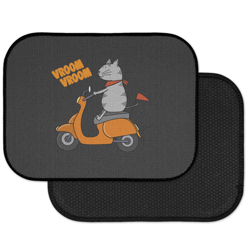 Trending Grey Cat On A Scooter Rear Car Mat | Artistshot