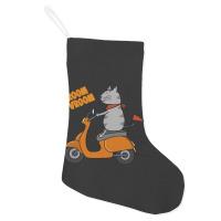 Trending Grey Cat On A Scooter Holiday Stocking | Artistshot