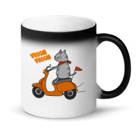 Trending Grey Cat On A Scooter Magic Mug | Artistshot