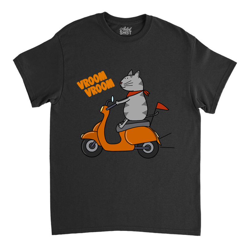 Trending Grey Cat On A Scooter Classic T-shirt | Artistshot