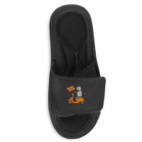 Trending Grey Cat On A Scooter Slide Sandal | Artistshot