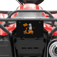 Trending Grey Cat On A Scooter Atv License Plate | Artistshot