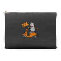 Trending Grey Cat On A Scooter Accessory Pouches | Artistshot