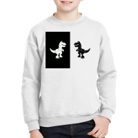 Cute Monochrome Dinosaur Illustration For Kids High Contrast Card Youth Sweatshirt | Artistshot