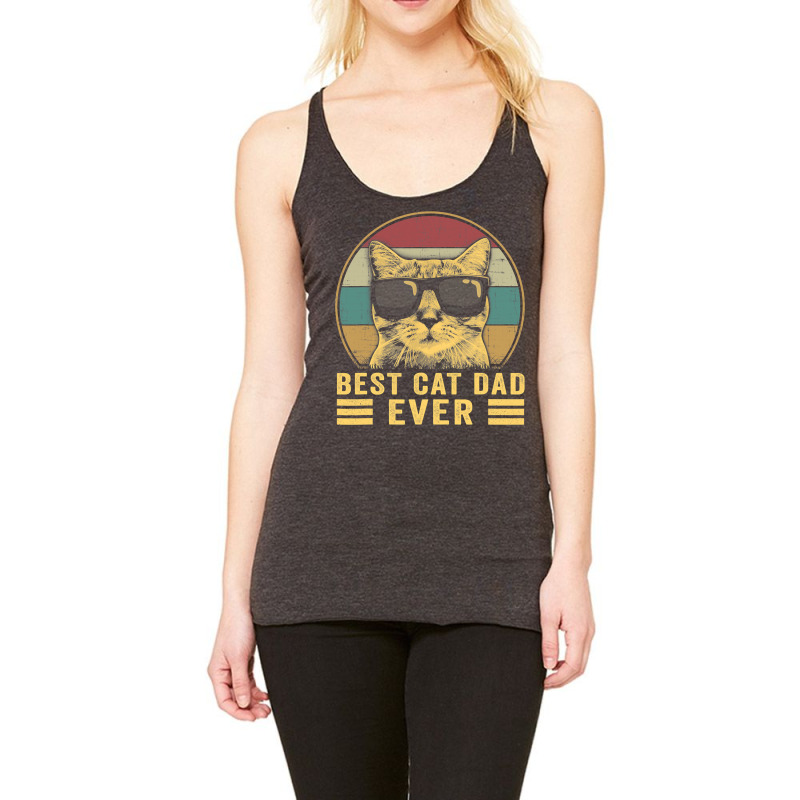 Vintage Best Cat Dad Ever Bump Fit Racerback Tank by AlejandroArtist | Artistshot