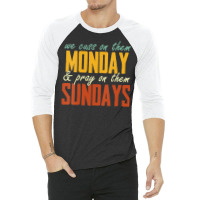 Womens We Cuss On Them Monday   Pray On Them Sundays Funny Vneck 3/4 Sleeve Shirt | Artistshot