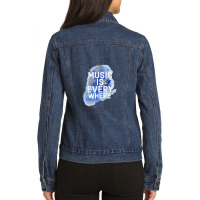 Music Is Everywhere Ladies Denim Jacket | Artistshot