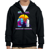 Hot Trend Ah Yes Enslaved Moisture Dank Retro 80s Vaporwave Youth Zipper Hoodie | Artistshot