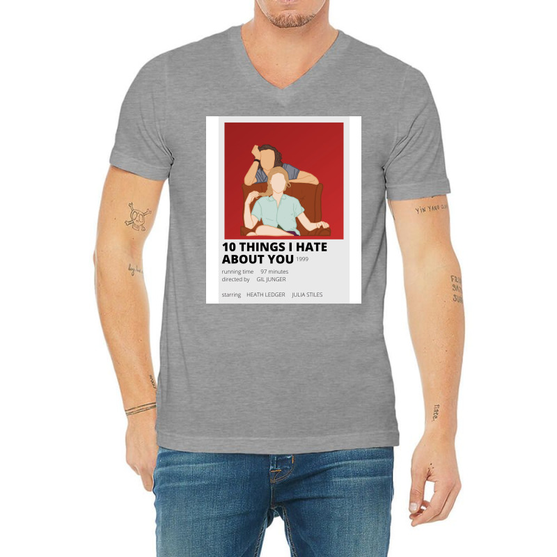 10 Things I Hate About You Minimalist Poster V-neck Tee | Artistshot