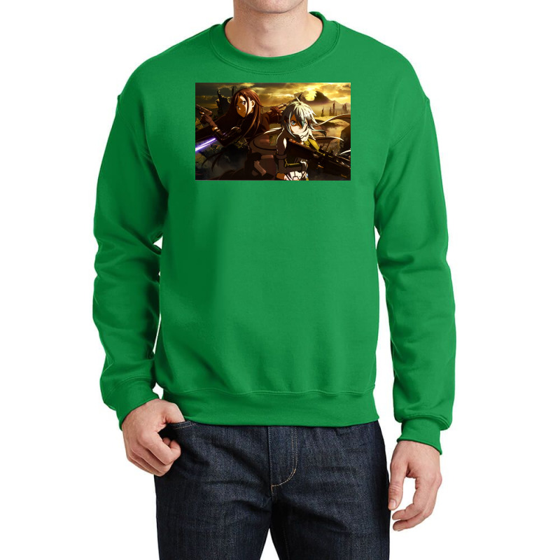 Kirito And Sinon Poster Green Crewneck Sweatshirt by vulumagelsyh | Artistshot