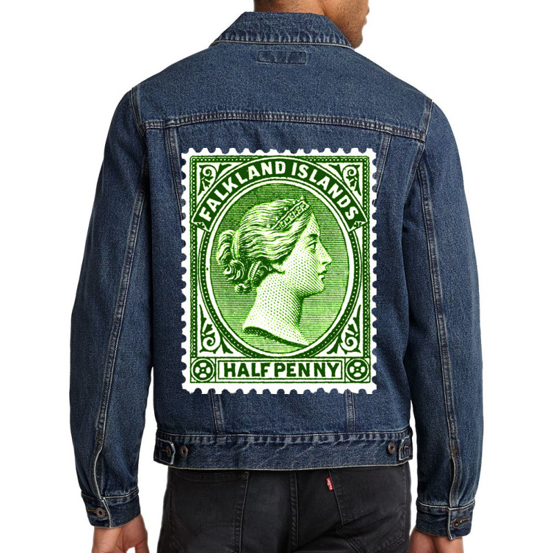 Vintage Falkland Islands Postage Stamp Design Love Men Denim Jacket by EdieGretchen | Artistshot