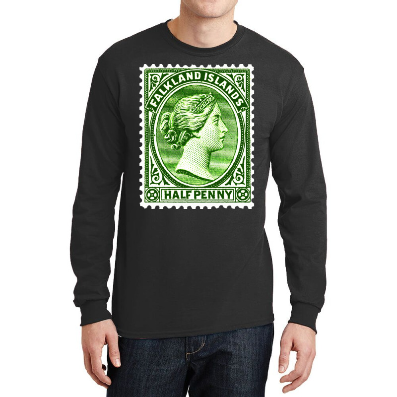 Vintage Falkland Islands Postage Stamp Design Love Long Sleeve Shirts by EdieGretchen | Artistshot