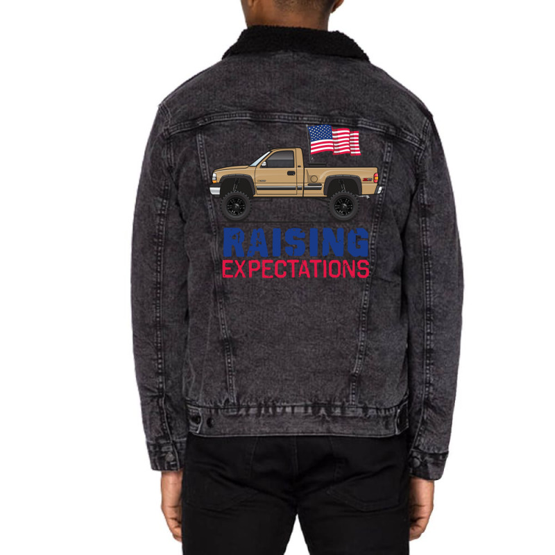 Raising Expectations Gold Unisex Sherpa-lined Denim Jacket | Artistshot