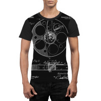 Film Reel Patent - Classic Cinema Art - Black Chalkboard Graphic T-shirt | Artistshot