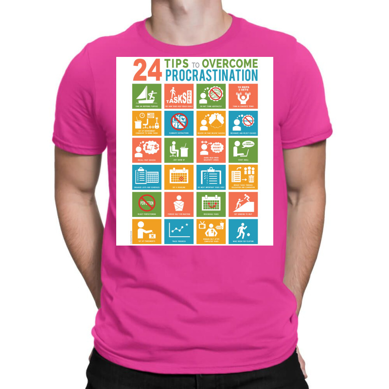 24 Tips To Overcome Procrastination T-shirt | Artistshot