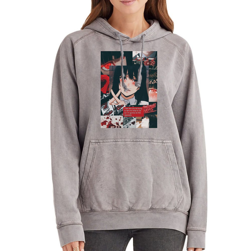 Kakegurui Anime Girl Collage Poster Funny Vintage Hoodie | Artistshot