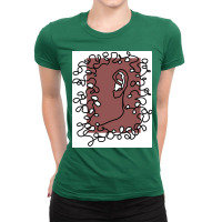 Abstract Ear   Line Art Face Ladies Fitted T-shirt | Artistshot