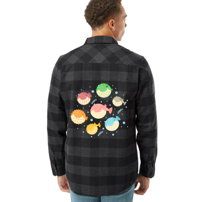 Trending Happy Puffer Fish Flannel Shirt | Artistshot