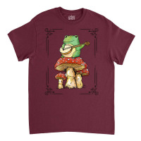 Cottage Core Frog Playing Banjo On Top Of A Mushroom Classic T-shirt | Artistshot