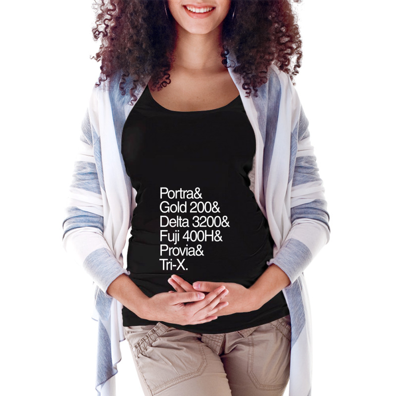 Helvetica Film Stock White Maternity Scoop Neck T-shirt by NicholetteJeanHastings | Artistshot