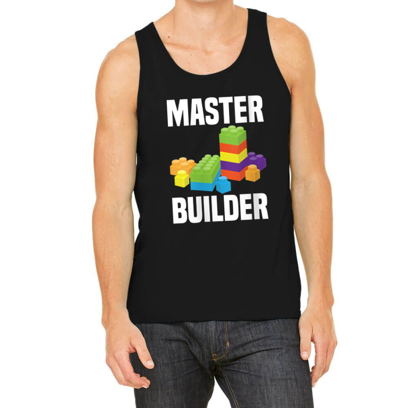 Womens Cool Master Builder Funny Building Blocks Gift Men Women V-neck Tank Top | Artistshot