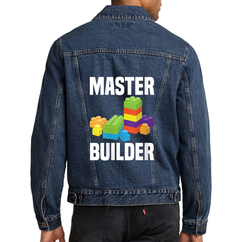 Womens Cool Master Builder Funny Building Blocks Gift Men Women V-neck Men Denim Jacket | Artistshot