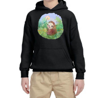 Cute Hedgehog Holding A Dandelion Flower Youth Hoodie | Artistshot