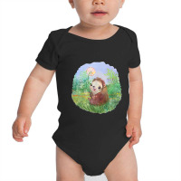 Cute Hedgehog Holding A Dandelion Flower Baby Bodysuit | Artistshot