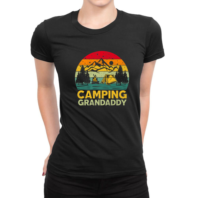 Mens Mountain Vintage Camping Daddy Father's Day Ladies Fitted T-Shirt by siniszeger | Artistshot