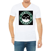 Seattle Grunge Poster Nature V-neck Tee | Artistshot