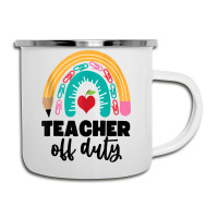 Teacher Off Duty Shirt Pencil Rainbow Apple Teacher Off Duty Tank Top Camper Cup | Artistshot