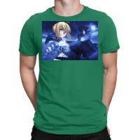 Fate Zero Saber Poster Green T-shirt | Artistshot