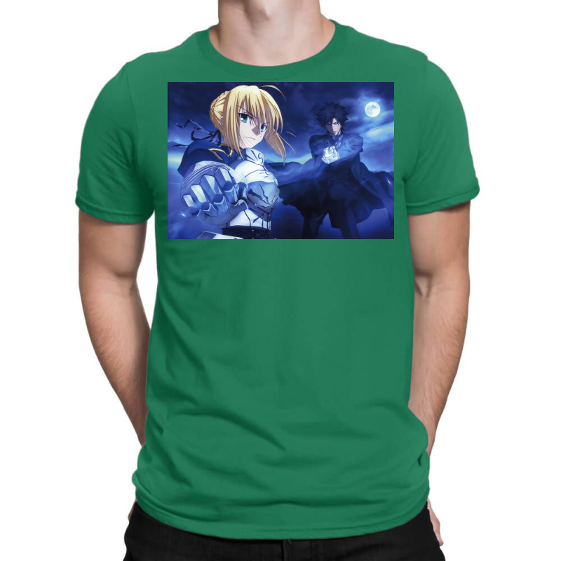 Fate Zero Saber Poster Green T-shirt | Artistshot