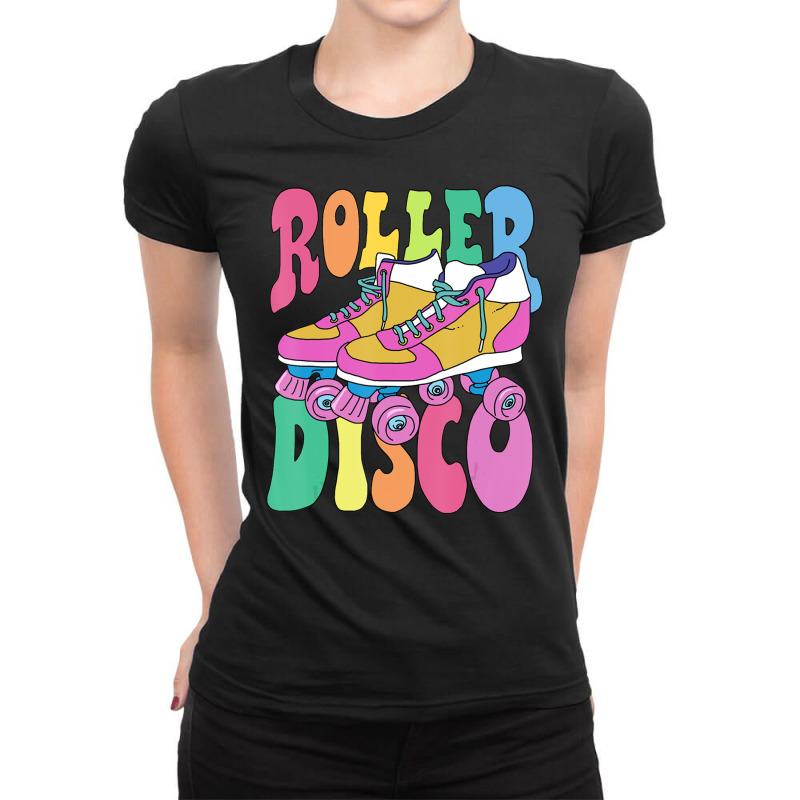 Trending Roller Skate Retro 70s Derby Skater Girl Roller Disco Ladies Fitted T-Shirt by michaelyounger19 | Artistshot