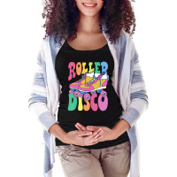 Trending Roller Skate Retro 70s Derby Skater Girl Roller Disco Maternity Scoop Neck T-shirt | Artistshot