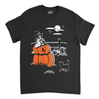 Halloween Witch Sitting On Pumpkin Premium Classic T-shirt | Artistshot