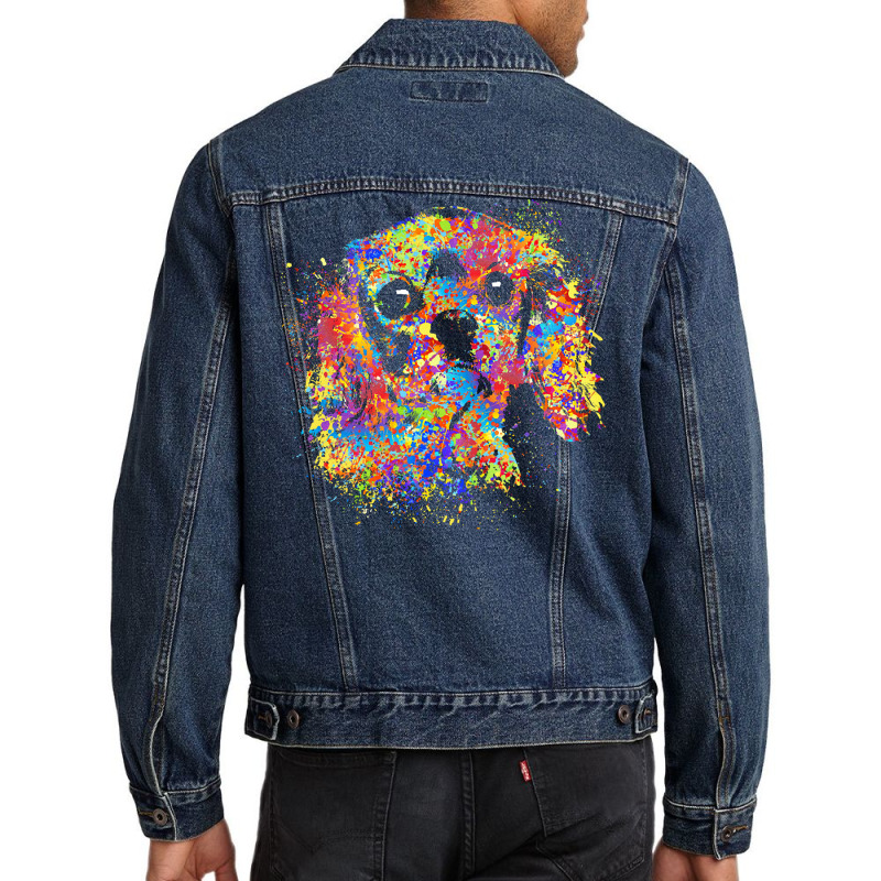 Cavalier King Charles Spaniel T  Shirt Colorful Cavalier King Charles Men Denim Jacket | Artistshot