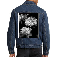 Black And White Peonies Men Denim Jacket | Artistshot