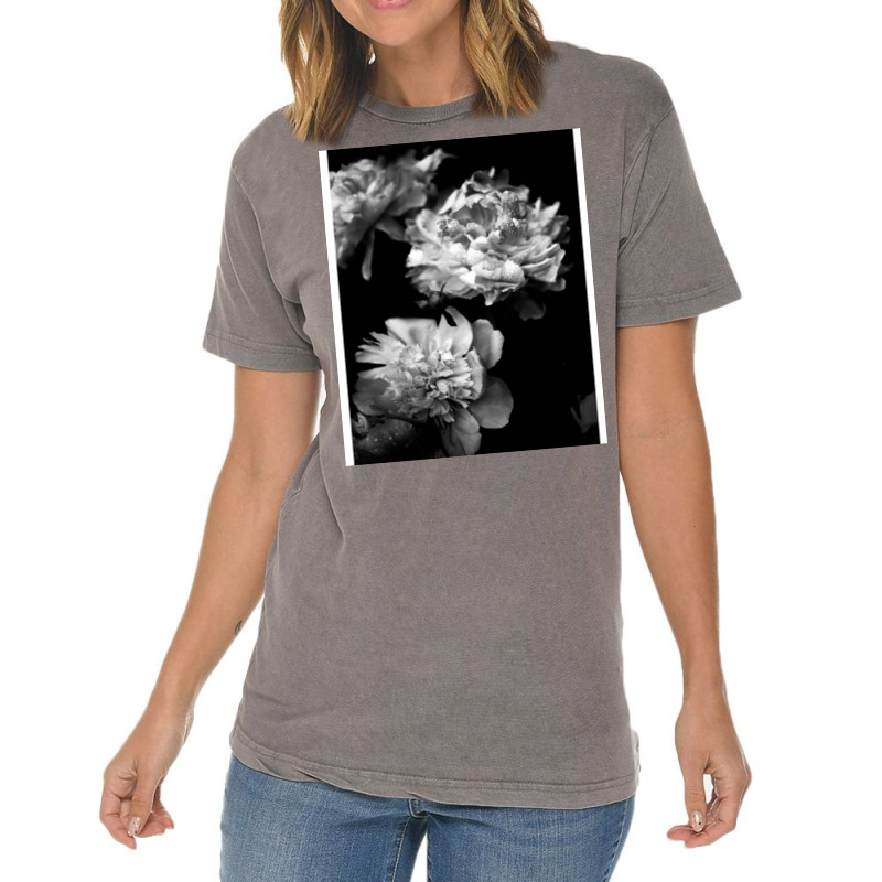 Black And White Peonies Vintage T-shirt | Artistshot