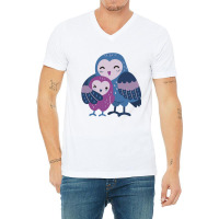 Wet Owl  Wet Owl With Baby Owl Loving  Mother Child Pure Love V-neck Tee | Artistshot