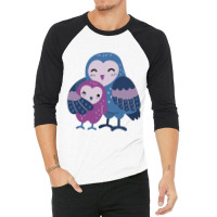 Wet Owl  Wet Owl With Baby Owl Loving  Mother Child Pure Love 3/4 Sleeve Shirt | Artistshot