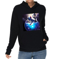 Trending Magical Cat Harnesses The Glowing Power Of A Mystical Fish Bo Lightweight Hoodie | Artistshot