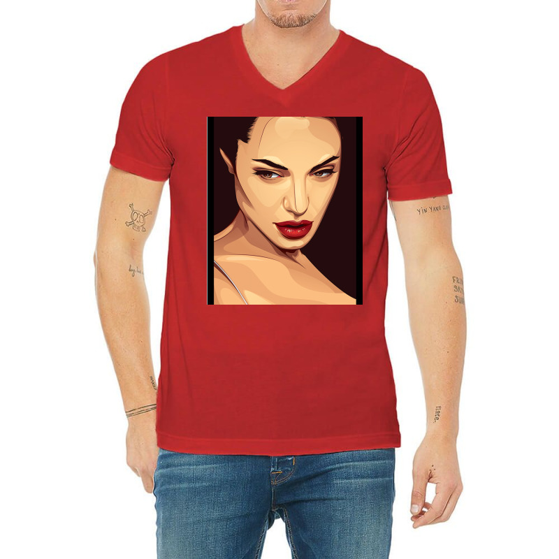 Angelina Jolie V-Neck Tee by gaoneeliqna3 | Artistshot