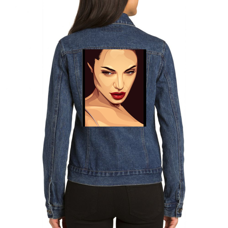 Angelina Jolie Ladies Denim Jacket by gaoneeliqna3 | Artistshot