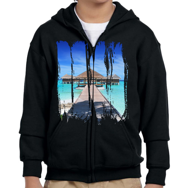 Maldives Gift Ideas T  Shirt Summer Beach Photography Maldives Holiday Youth Zipper Hoodie | Artistshot