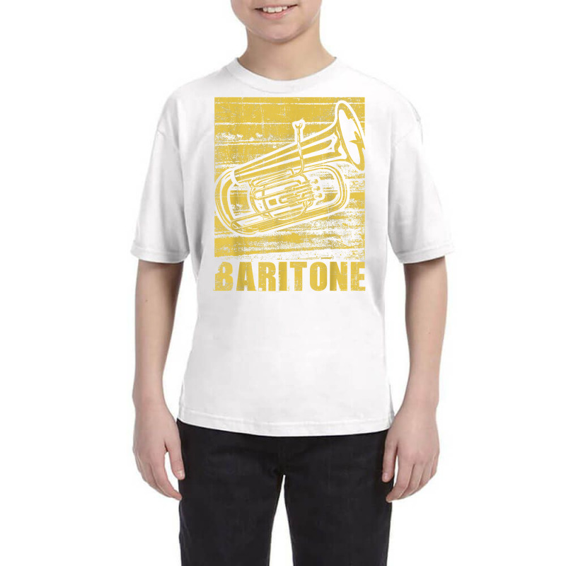 Baritone   Distressed Euphonium Lover Marching Bandmaster T Shirt Youth Tee | Artistshot