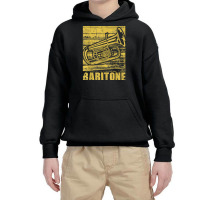 Baritone   Distressed Euphonium Lover Marching Bandmaster T Shirt Youth Hoodie | Artistshot