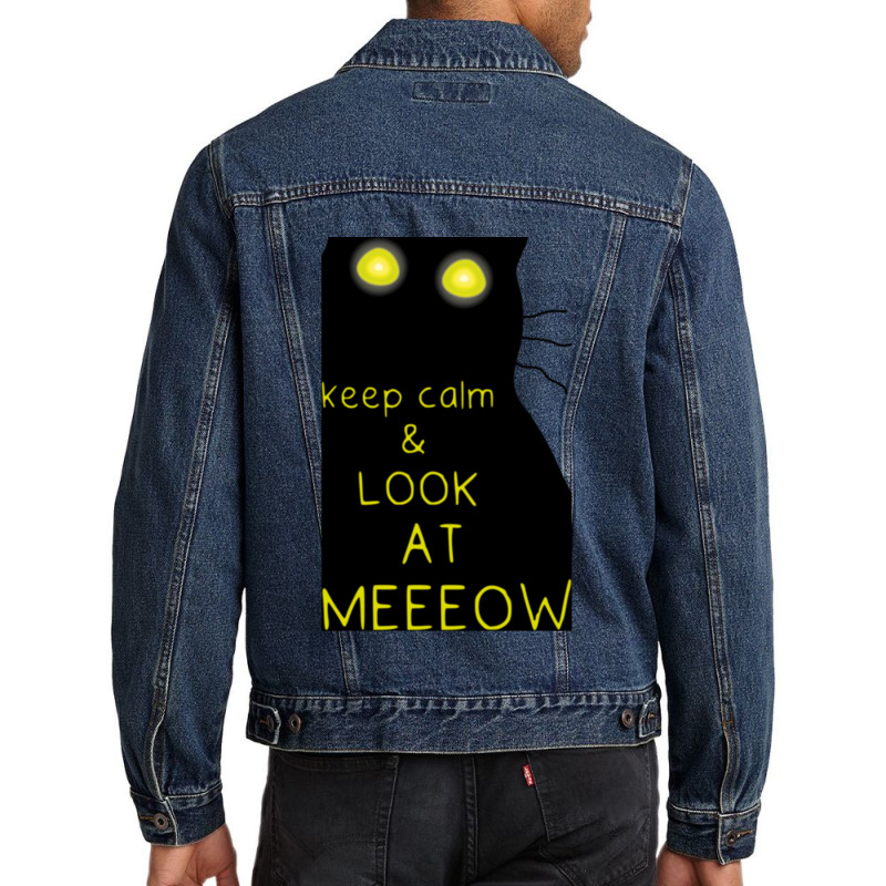 Keep Calm And Look At Meeeow Cat Hypnotic Men Denim Jacket by CHRISTOPHERBARRERAS | Artistshot